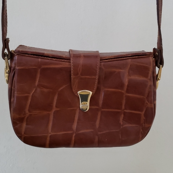 VTG Paola Lungo brown Ital leather crossbody bag - Picture 16 of 16